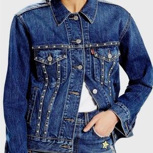 Levi’s Studded Ex-Boyfriend Trucker Jean Jacket XL